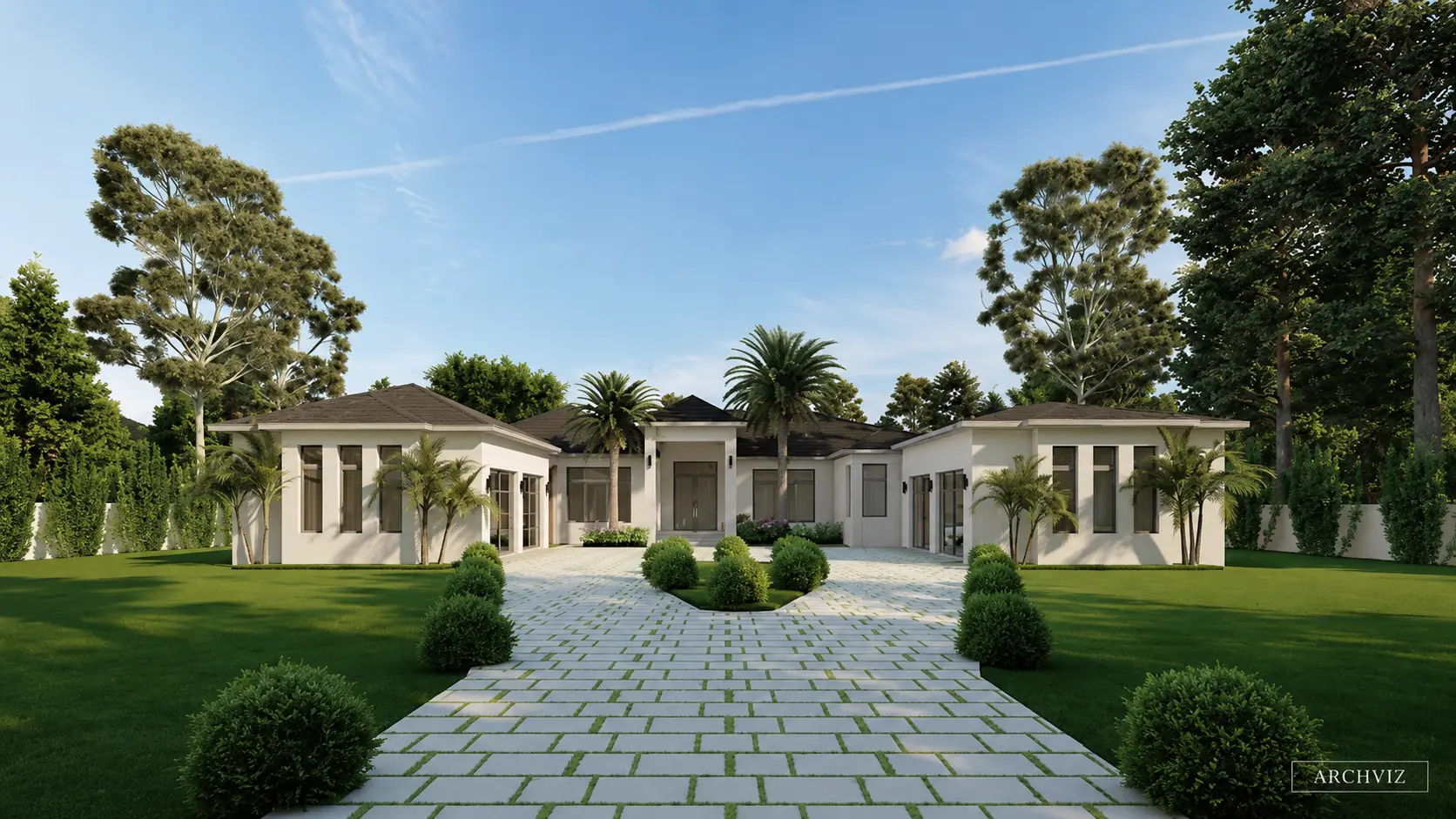 Suburban Villa Architectural Exterior - Architecture Visualization visualization screenshot 1